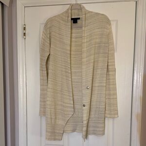 Women's Beige Open-Front Sweater
